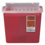 Medline Sharps Container For Patient Room, Plastic, 5 Qt, Rectangular, Red freeshipping - TVN Wholesale