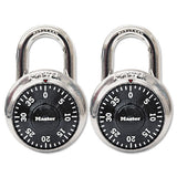 Master Lock® Combination Lock, Stainless Steel, 1 7-8" Wide, Black Dial, 2-pack freeshipping - TVN Wholesale