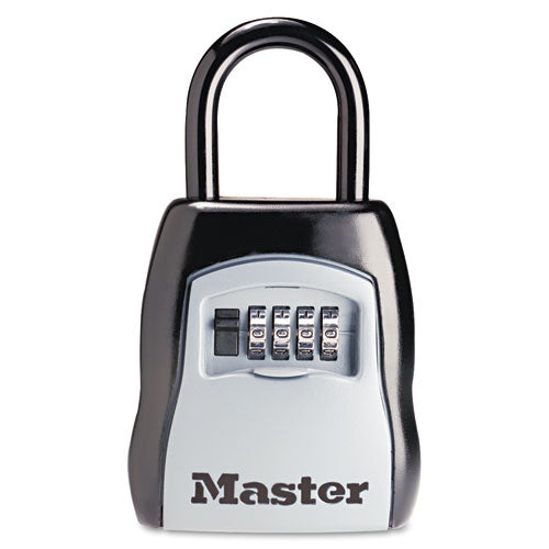 Master Lock® Locking Combination 5 Key Steel Box, 3 1-4w X 1 5-8d X 4h, Black-silver freeshipping - TVN Wholesale