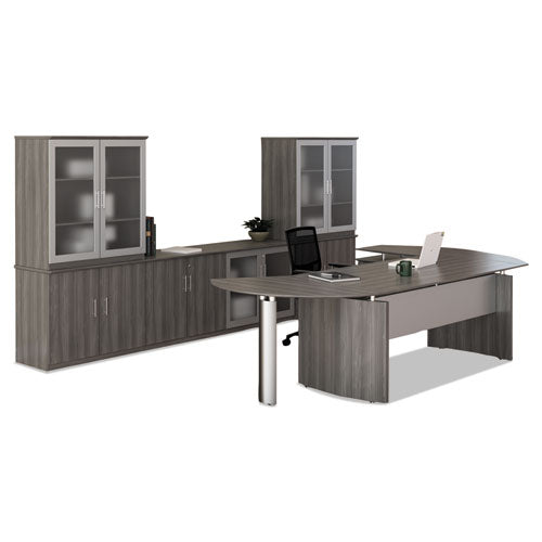 Safco® Medina Series Laminate Curved Desk Top, 72" X 36", Gray Steel freeshipping - TVN Wholesale