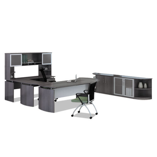 Safco® Medina Series Laminate Curved Desk Top, 72" X 36", Gray Steel freeshipping - TVN Wholesale