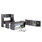 Safco® Medina Series Laminate Curved Desk Top, 72" X 36", Gray Steel freeshipping - TVN Wholesale