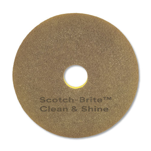 Scotch-Brite™ Clean And Shine Pad, 17" Diameter, Brown-yellow, 5-carton freeshipping - TVN Wholesale