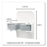 Broom Gripper, 3.12w X 1.85d X 3.34h, White-gray, 2 Grippers-4 Strips