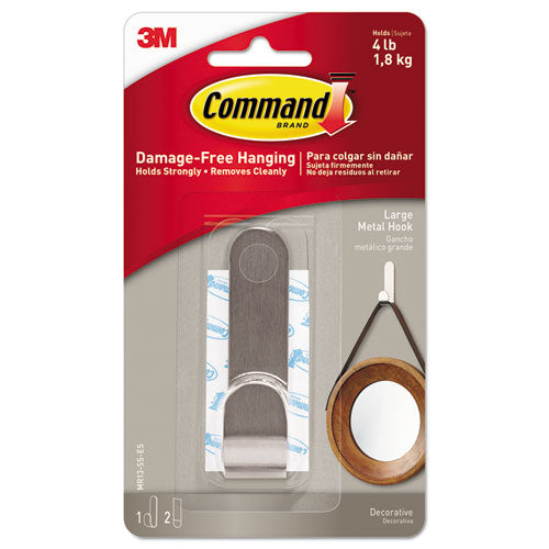 Command™ Decorative Hooks, Traditional, Medium, 1 Hook And 2 Strips-pack freeshipping - TVN Wholesale