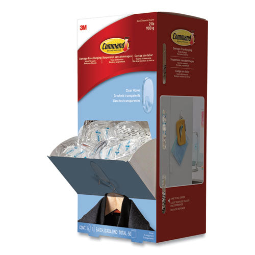 Command™ Clear Hooks And Strips, Plastic-wire, Small, 9 Hooks With 12 Adhesive Strips Per Pack freeshipping - TVN Wholesale