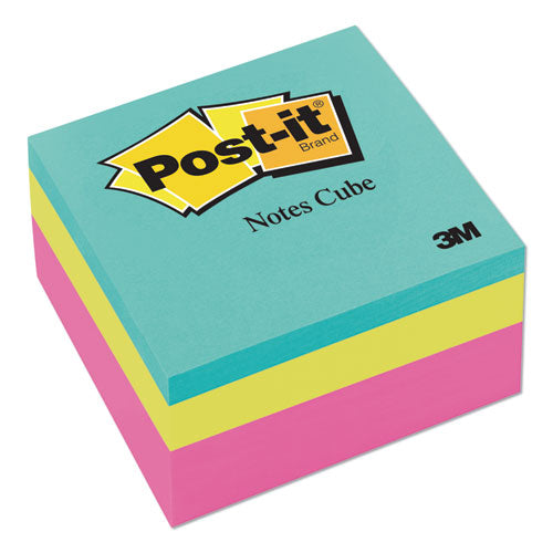 Post-it® Notes Original Cubes, 3 X 3, Aqua Wave, 400-sheet freeshipping - TVN Wholesale