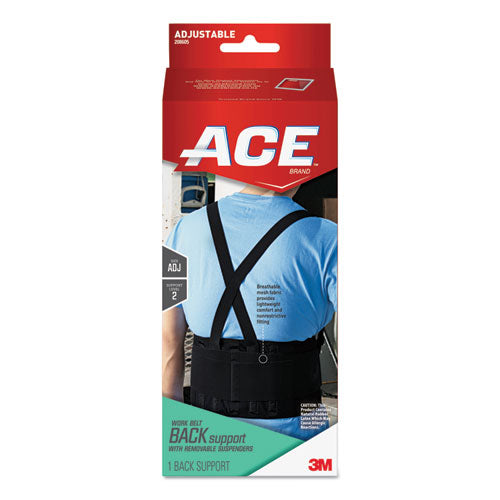 ACE™ Work Belt With Removable Suspenders, One Size Fits All, Up To 48" Waist Size, Black freeshipping - TVN Wholesale