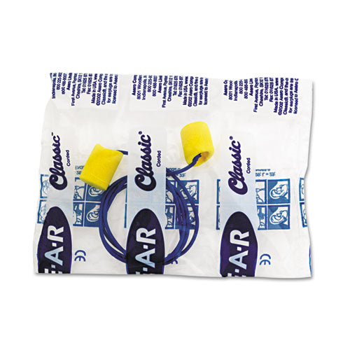 3M™ E·a·r Classic Earplugs, Corded, Pvc Foam, Yellow, 200 Pairs freeshipping - TVN Wholesale