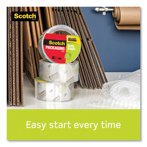 Scotch® Sure Start Packaging Tape, 3" Core, 1.88" X 54.6 Yds, Clear, 3-pack freeshipping - TVN Wholesale