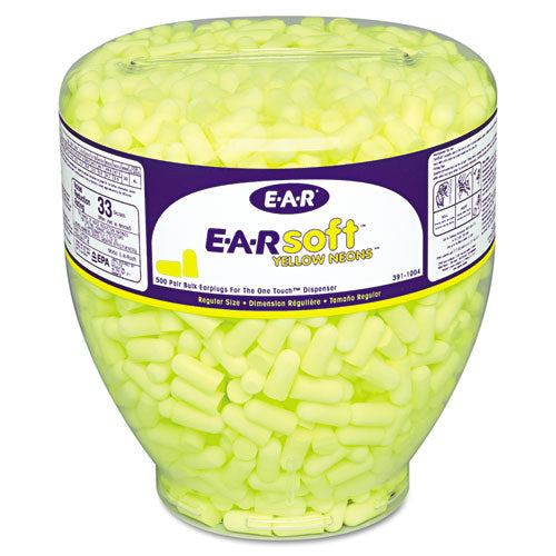 3M™ E·a·rsoft Neon Tapered Earplug Refill, Cordless, Yellow, 500-box freeshipping - TVN Wholesale