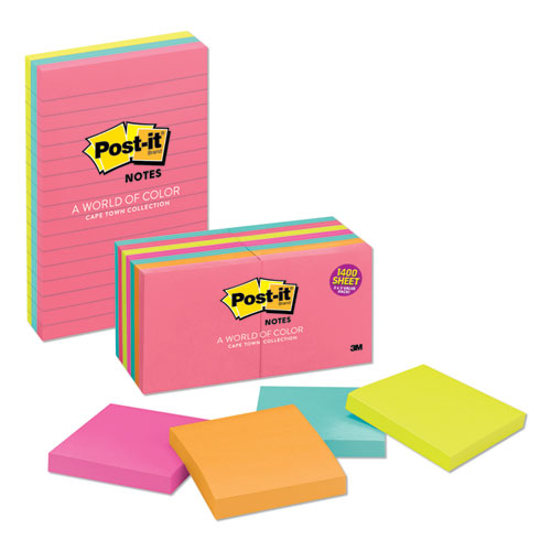 Post-it® Notes Original Pads In Poptimistic Colors, 3 X 3, Lined, 100 Notes-pad, 6 Pads-pack freeshipping - TVN Wholesale