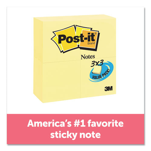 Post-it® Notes Original Pads In Canary Yellow, 3 X 3, Lined, 100-sheet, 6-pack freeshipping - TVN Wholesale