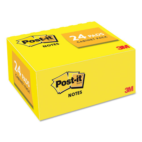 Post-it® Notes Original Pads In Canary Yellow, 1 3-8 X 1 7-8, 100 Sheets-pad, 24 Pads-pack freeshipping - TVN Wholesale