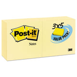 Post-it® Notes Original Pads In Canary Yellow, 3 X 5, 90-sheet, 24-pack freeshipping - TVN Wholesale
