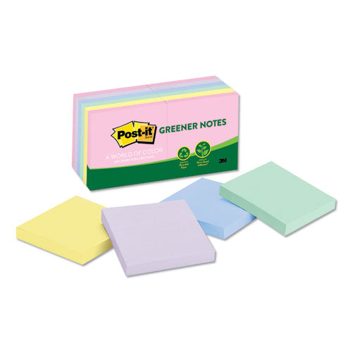 Post-it® Greener Notes Recycled Note Pads, 4 X 6, Lined, Canary Yellow, 100 Notes-pad, 12 Pads-pack freeshipping - TVN Wholesale