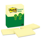 Post-it® Greener Notes Recycled Note Pads, 4 X 6, Lined, Canary Yellow, 100 Notes-pad, 12 Pads-pack freeshipping - TVN Wholesale