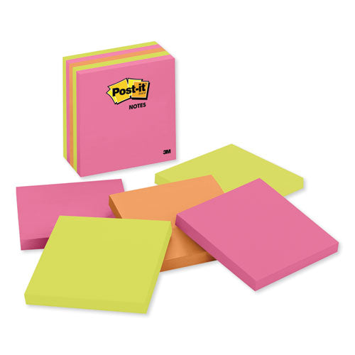 Post-it® Notes Original Pads In Poptimistic Colors, 4 X 4, Plain, 100 Notes-pad, 5 Pads-pack freeshipping - TVN Wholesale