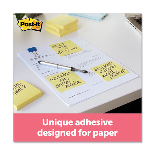 Post-it® Notes Original Lined Notes, 4 X 4, Canary Yellow, 300-sheet freeshipping - TVN Wholesale