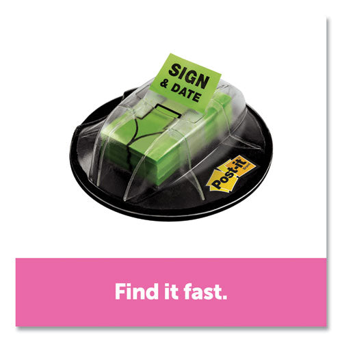 Post-it® Flags Page Flags In Dispenser, "sign And Date", Bright Green, 200 Flags-dispenser freeshipping - TVN Wholesale