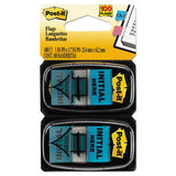 Post-it® Flags Arrow Message 1" Page Flags, "initial Here", Blue, 2 50-flag Dispensers-pack freeshipping - TVN Wholesale