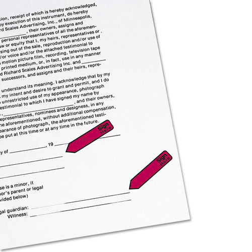 Post-it® Flags Arrow Message 1-2" Page Flags In Dispenser, "sign Here", Red, 80-pack freeshipping - TVN Wholesale