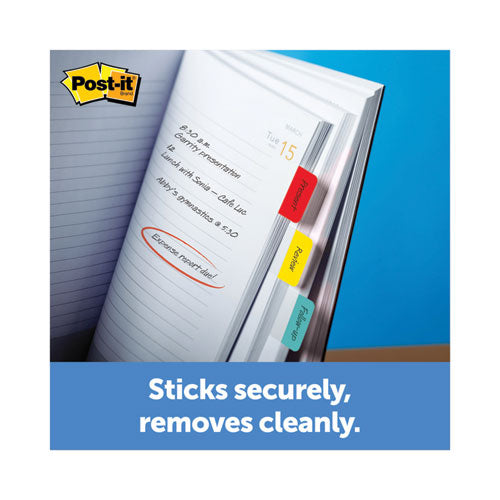 Post-it® 1" Wide Tabs With Dispenser, Aqua, Lime, Red, Yellow, 88-pack freeshipping - TVN Wholesale