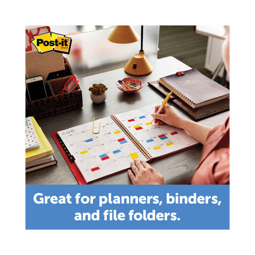 Post-it® 1" Wide Tabs With Dispenser, Aqua, Lime, Red, Yellow, 88-pack freeshipping - TVN Wholesale