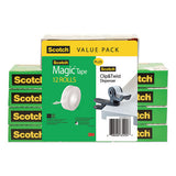 Scotch® Clip Dispenser Value Pack With 12 Rolls Of Tape, 1" Core, Plastic, Charcoal freeshipping - TVN Wholesale