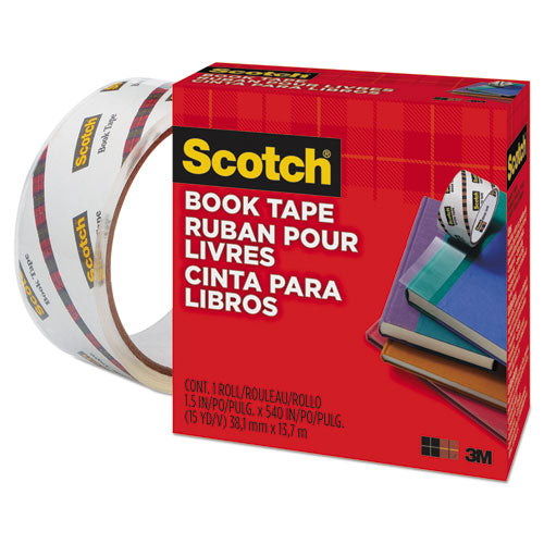 Scotch® Book Tape, 3" Core, 1.5" X 15 Yds, Clear freeshipping - TVN Wholesale