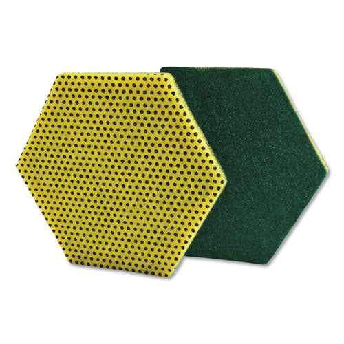 Scotch-Brite™ Dual Purpose Scour Pad, 5 X 5, Green-yellow, 15-carton freeshipping - TVN Wholesale