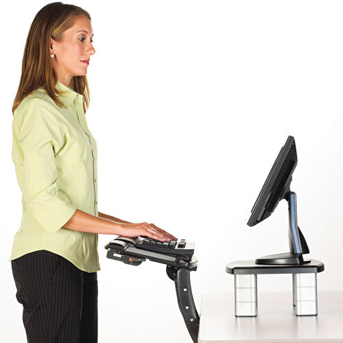 3M™ Sit-stand Easy Adjust Keyboard Tray, Highly Adjustable Platform,, Black freeshipping - TVN Wholesale