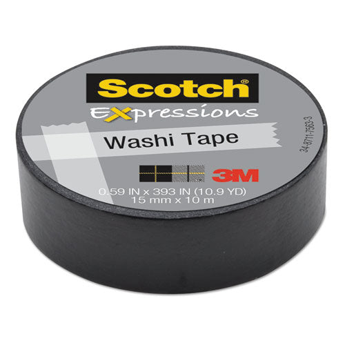 Scotch® Expressions Washi Tape, 1.25" Core, 0.59" X 32.75 Ft, Black freeshipping - TVN Wholesale