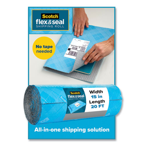 Scotch™ Flex And Seal Shipping Roll, 15" X 10 Ft, Blue-gray freeshipping - TVN Wholesale