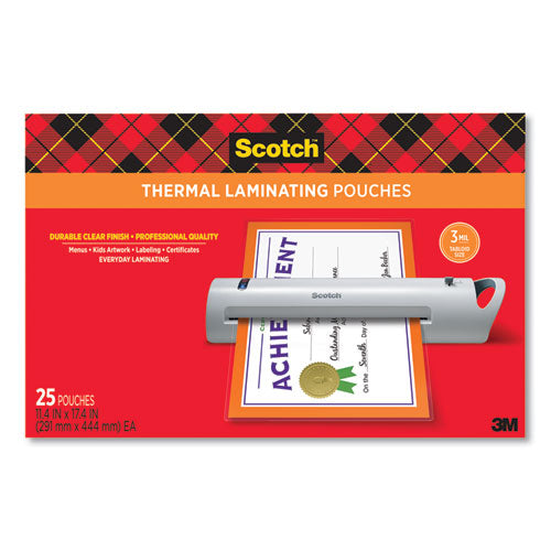 Scotch™ Laminating Pouches, 3 Mil, 11.5" X 17.5", Gloss Clear, 25-pack freeshipping - TVN Wholesale