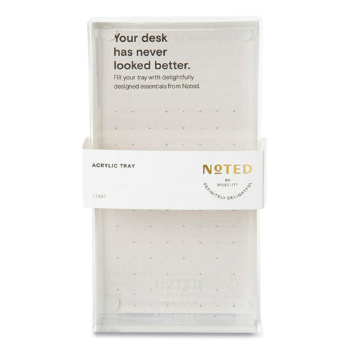 Noted by Post-it® Brand Acrylic Pen Tray, Holds 3 X 3 Note Pad, 3.5 X 6.5, Clear freeshipping - TVN Wholesale