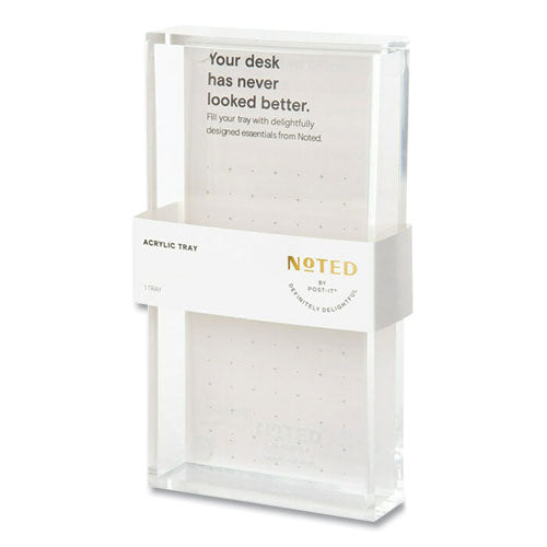 Noted by Post-it® Brand Acrylic Pen Tray, Holds 3 X 3 Note Pad, 3.5 X 6.5, Clear freeshipping - TVN Wholesale