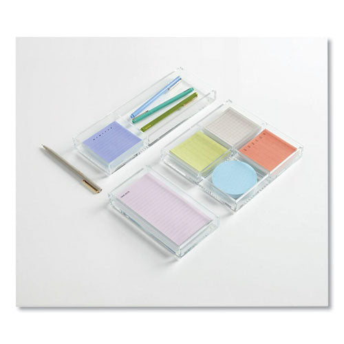 Noted by Post-it® Brand Acrylic Pen Tray, Holds 3 X 3 Note Pad, 3.5 X 6.5, Clear freeshipping - TVN Wholesale