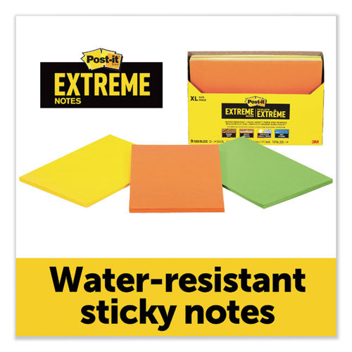 Post-it® Extreme Notes Xl Notes With Holder, Green-orange-yellow, 4.5" X 6.75", 25 Sheets-pad, 9 Pads-pack freeshipping - TVN Wholesale