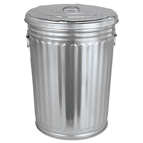 Magnolia Brush Pre-galvanized Trash Can With Lid, Round, Steel, 20 Gal, Gray freeshipping - TVN Wholesale
