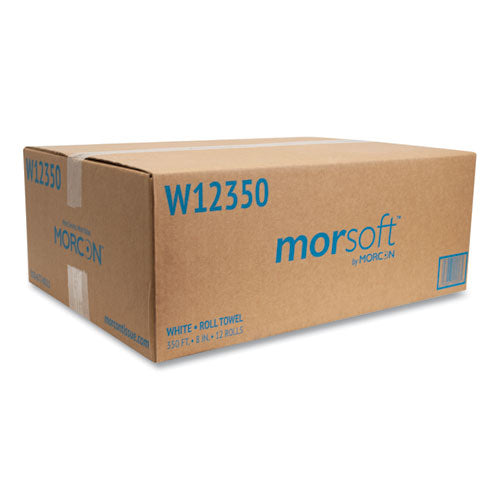 Morcon Tissue Morsoft Universal Roll Towels, 8" X 350 Ft, White, 12 Rolls-carton freeshipping - TVN Wholesale