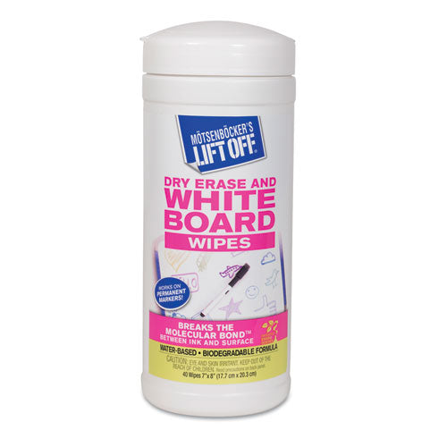 Motsenbocker's Lift-Off® Dry Erase Cleaner Wipes, Cloth, 7 X 12, 40-canister, 6 Canisters-carton freeshipping - TVN Wholesale