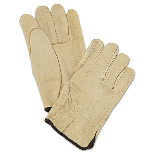 MCR™ Safety Unlined Pigskin Driver Gloves, Cream, Large, 12 Pairs freeshipping - TVN Wholesale