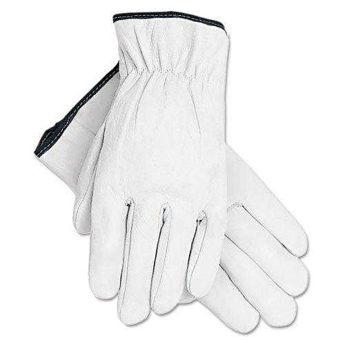 MCR™ Safety Grain Goatskin Driver Gloves, White, Large, 12 Pairs freeshipping - TVN Wholesale