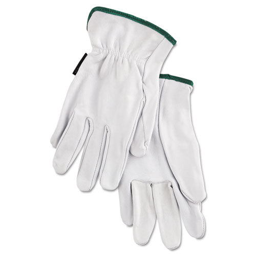 MCR™ Safety Grain Goatskin Driver Gloves, White, Medium, 12 Pairs freeshipping - TVN Wholesale
