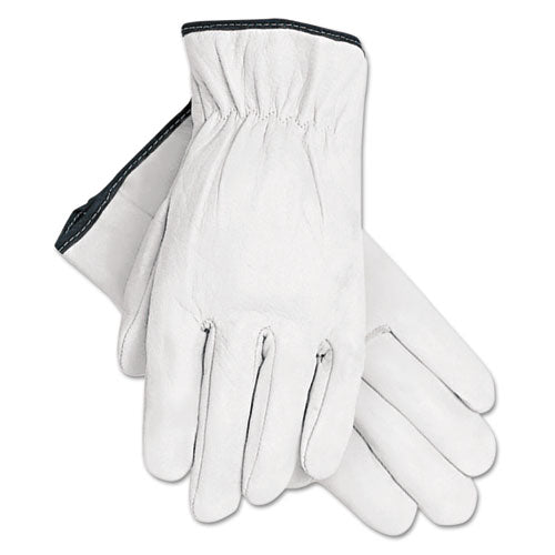 MCR™ Safety Grain Goatskin Driver Gloves, White, X-large, 12 Pairs freeshipping - TVN Wholesale