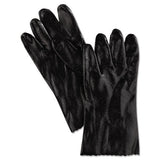 MCR™ Safety Single Dipped Pvc Gloves, Rough, Interlock Lined, 12" Long, Large, Bk, 12 Pair freeshipping - TVN Wholesale