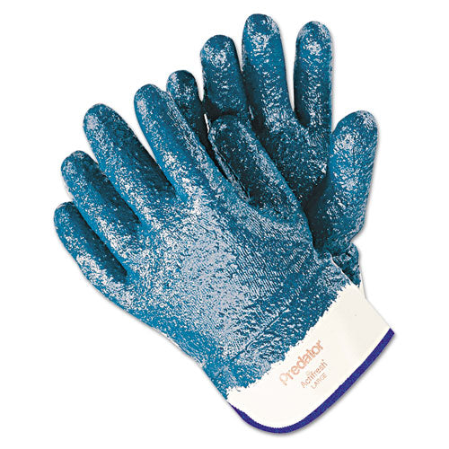 MCR™ Safety Predator Premium Nitrile-coated Gloves, Blue-white, Large, 12 Pairs freeshipping - TVN Wholesale