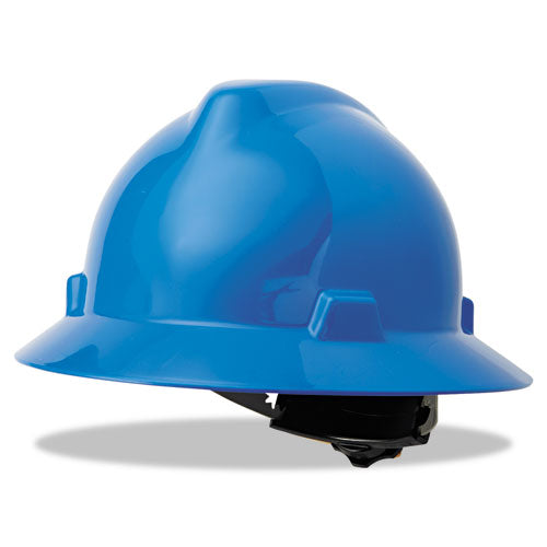 MSA V-gard Full-brim Hard Hats, Ratchet Suspension, Size 6 1-2 - 8, Blue freeshipping - TVN Wholesale