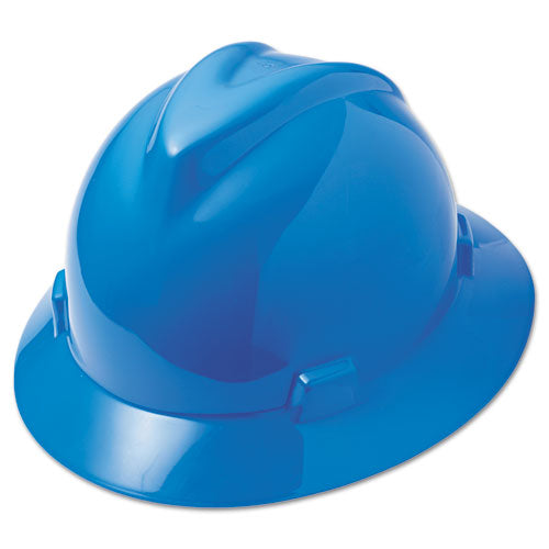 MSA V-gard Full-brim Hard Hats, Ratchet Suspension, Size 6 1-2 - 8, Blue freeshipping - TVN Wholesale